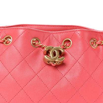 Chanel Caviar Quilted Mini Chanel 25 Handbag Coral 8 of 11