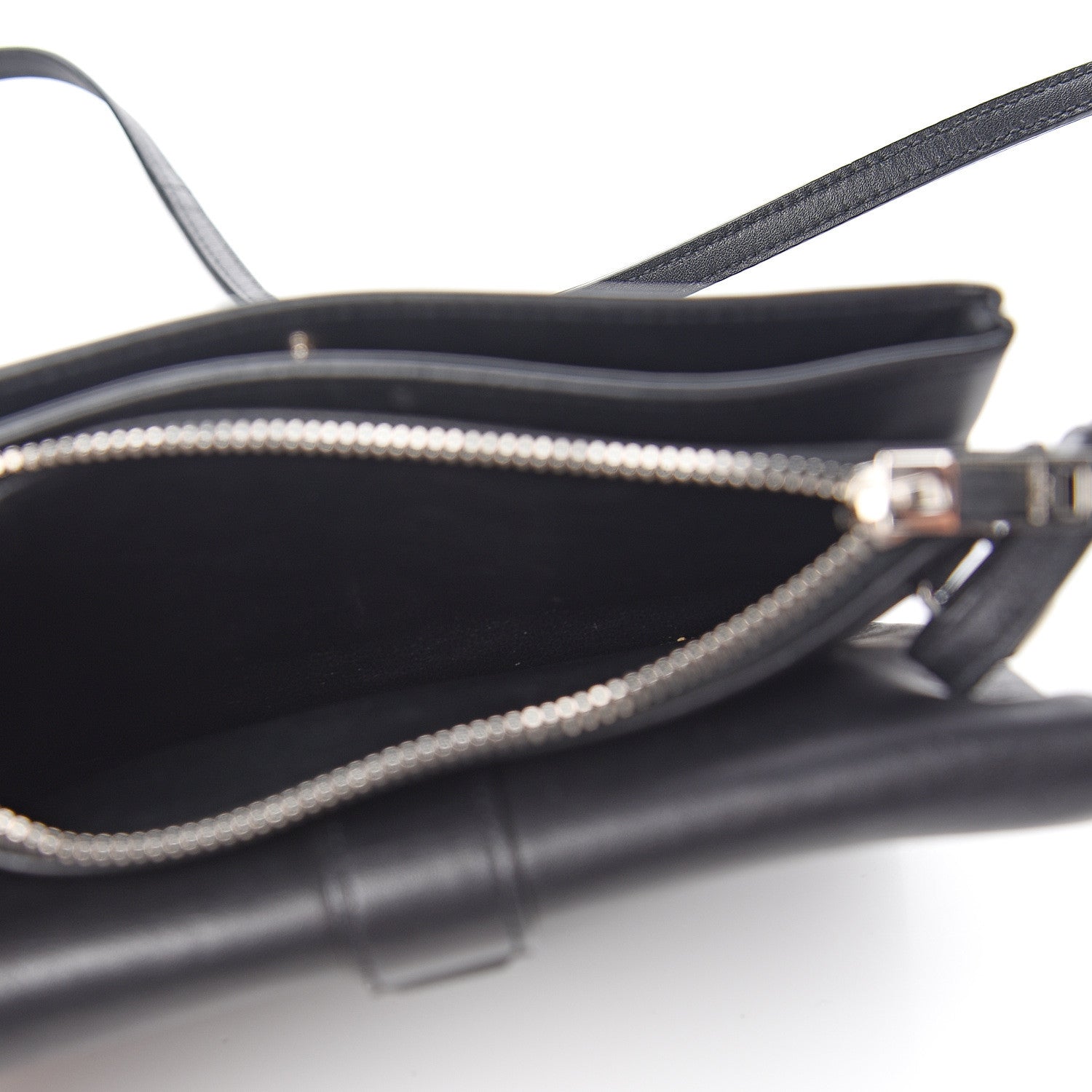 Saint Laurent Calfskin Monogram Tri Pocket Crossbody Bag Black 4 of 10