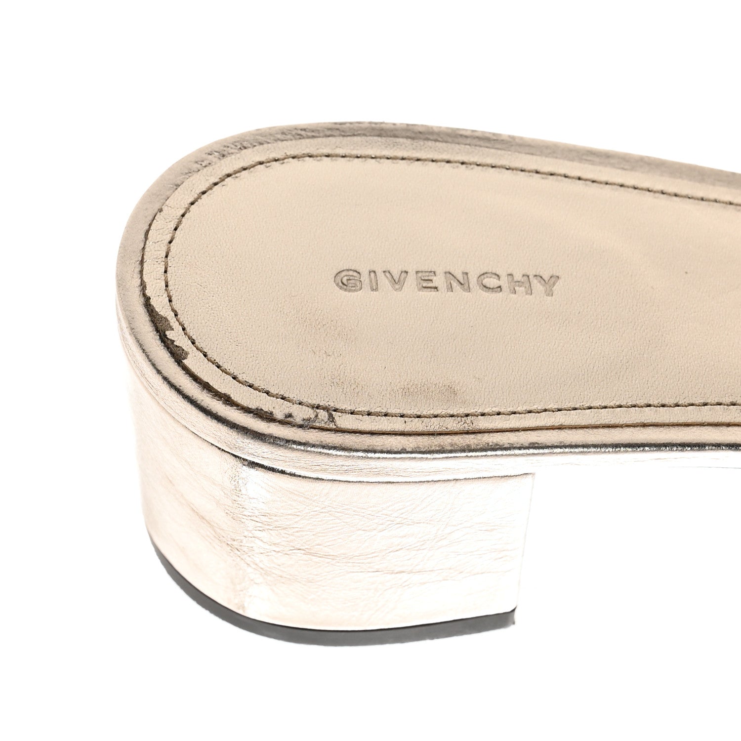 Givenchy Laminated Calfskin 4G Logo Mule Sandals 40 Dusty Golden 9 of 10