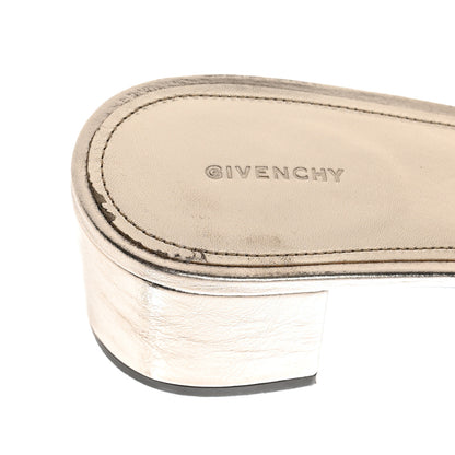 Givenchy Laminated Calfskin 4G Logo Mule Sandals 40 Dusty Golden 9 of 10