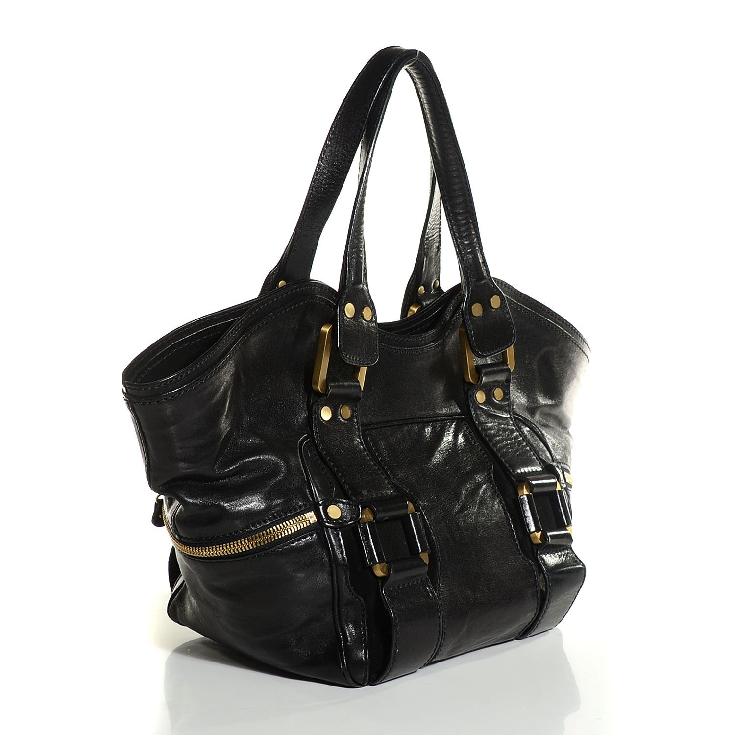 Jimmy Choo Calfskin Suede Marcia Tote Black 9 of 12