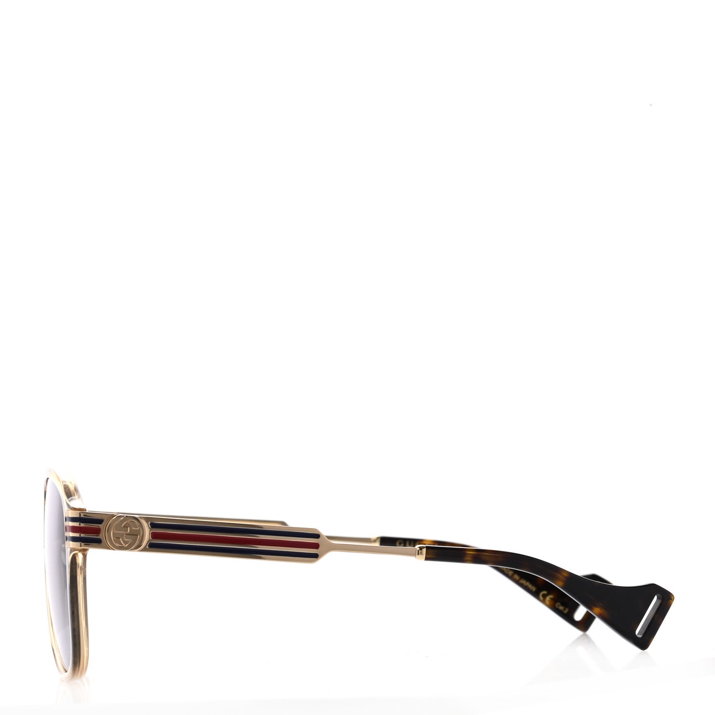 Web Aviator Sunglasses GG0587S Gold Tortoise