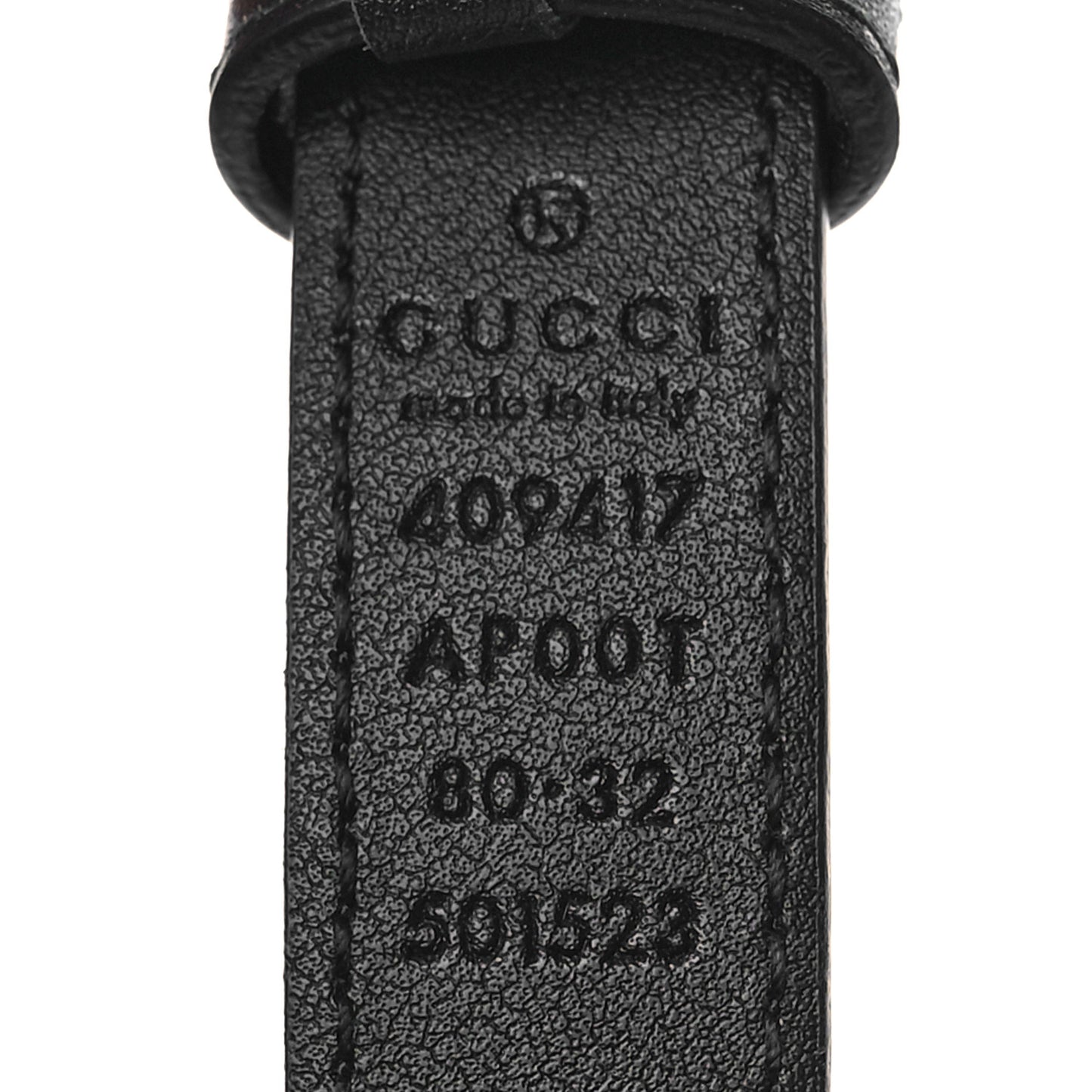 Calfskin Double G 20mm Belt 80 32 Black