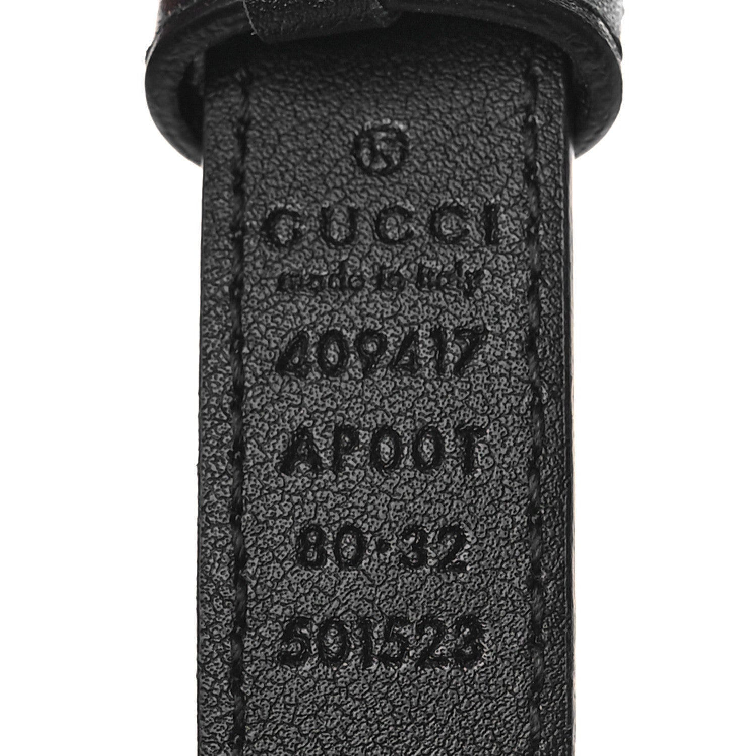 Gucci Calfskin Double G 20mm Belt 80 32 Black 3 of 6