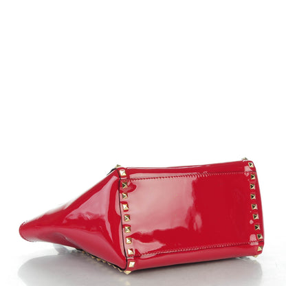 Valentino Garavani Patent Small Rockstud Double Handle Tote Rosso Valentino 4 of 8