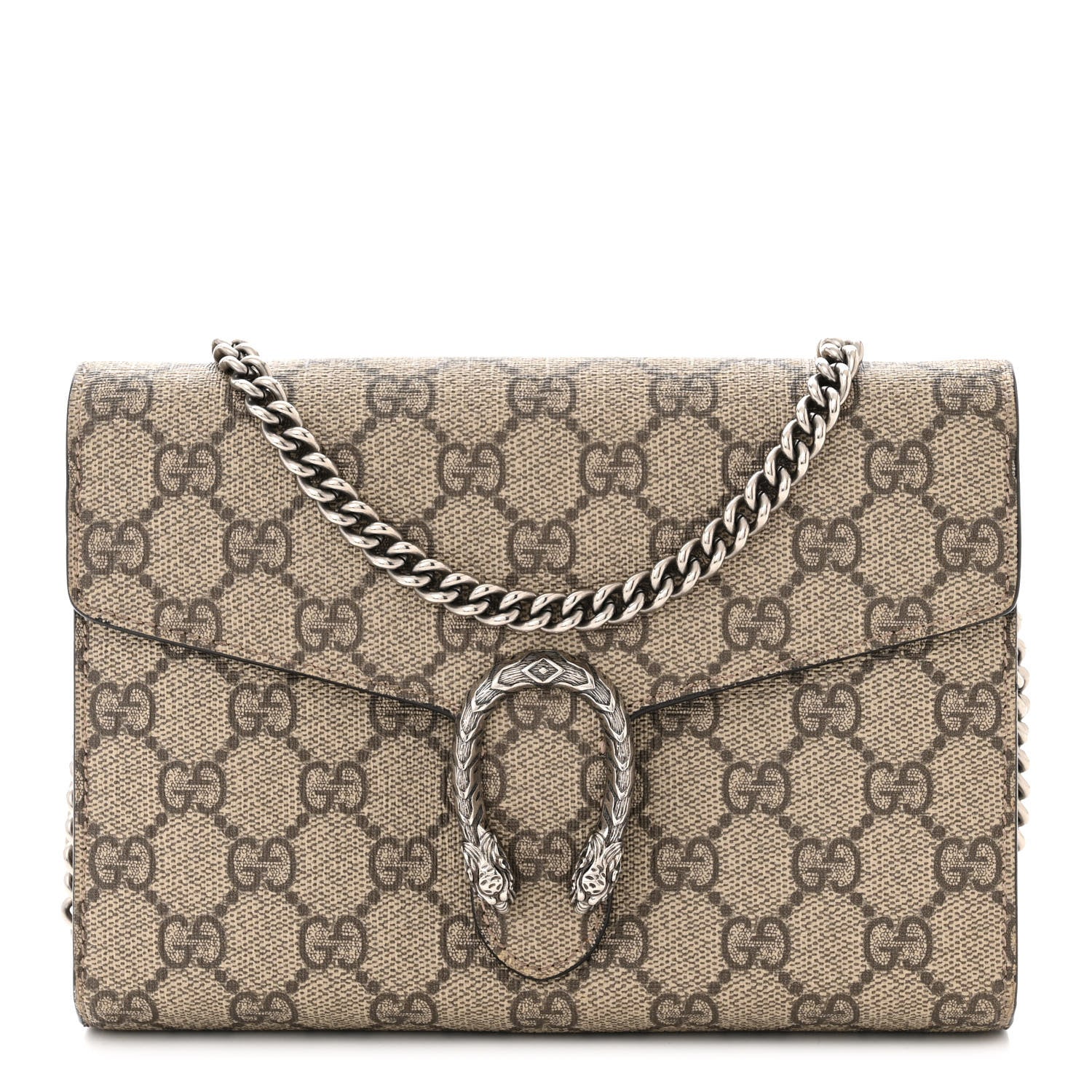 Gucci GG Supreme Monogram Mini Dionysus Chain Wallet Beige Taupe 1 of 12
