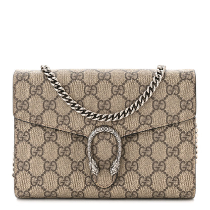 Gucci GG Supreme Monogram Mini Dionysus Chain Wallet Beige Taupe 1 of 12