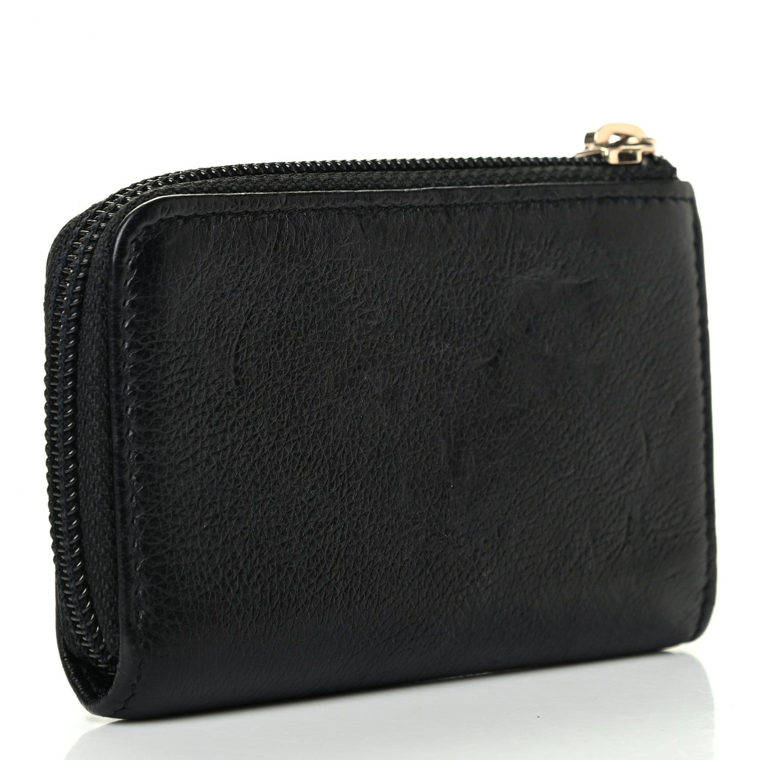 Chanel Calfskin Chain Embossed CC Key Holder Case Black 3 of 9