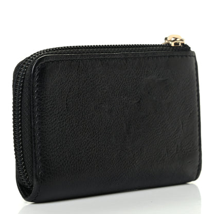 Chanel Calfskin Chain Embossed CC Key Holder Case Black 3 of 9