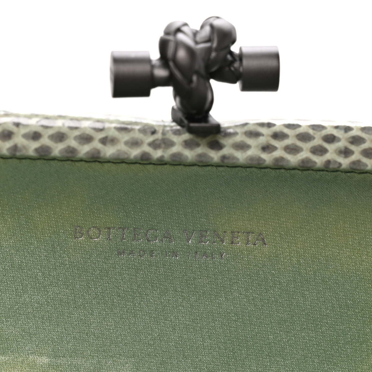 Bottega Veneta Satin Intreccio Impero Ayers Stretch Knot Clutch  Light Green 6 of 7