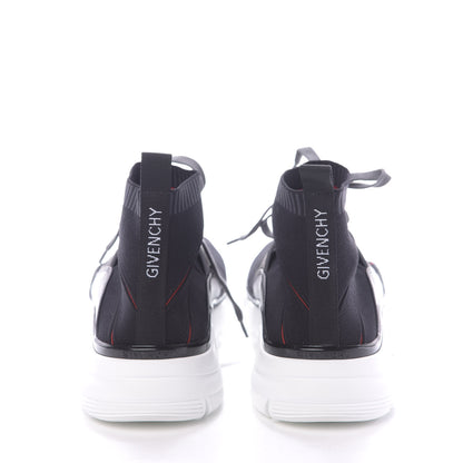 Givenchy Calfskin Neoprene Knitted Jaw Contrasted Cut Out Mid-Height Sneakers 45 Black Red 7 of 10