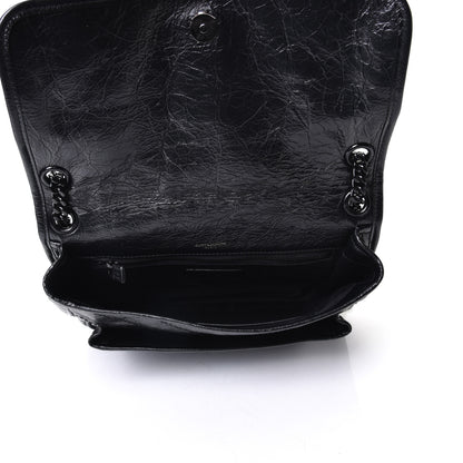 Saint Laurent Crinkled Calfskin Matelasse Monogram Medium Niki Chain Satchel Black 7 of 10