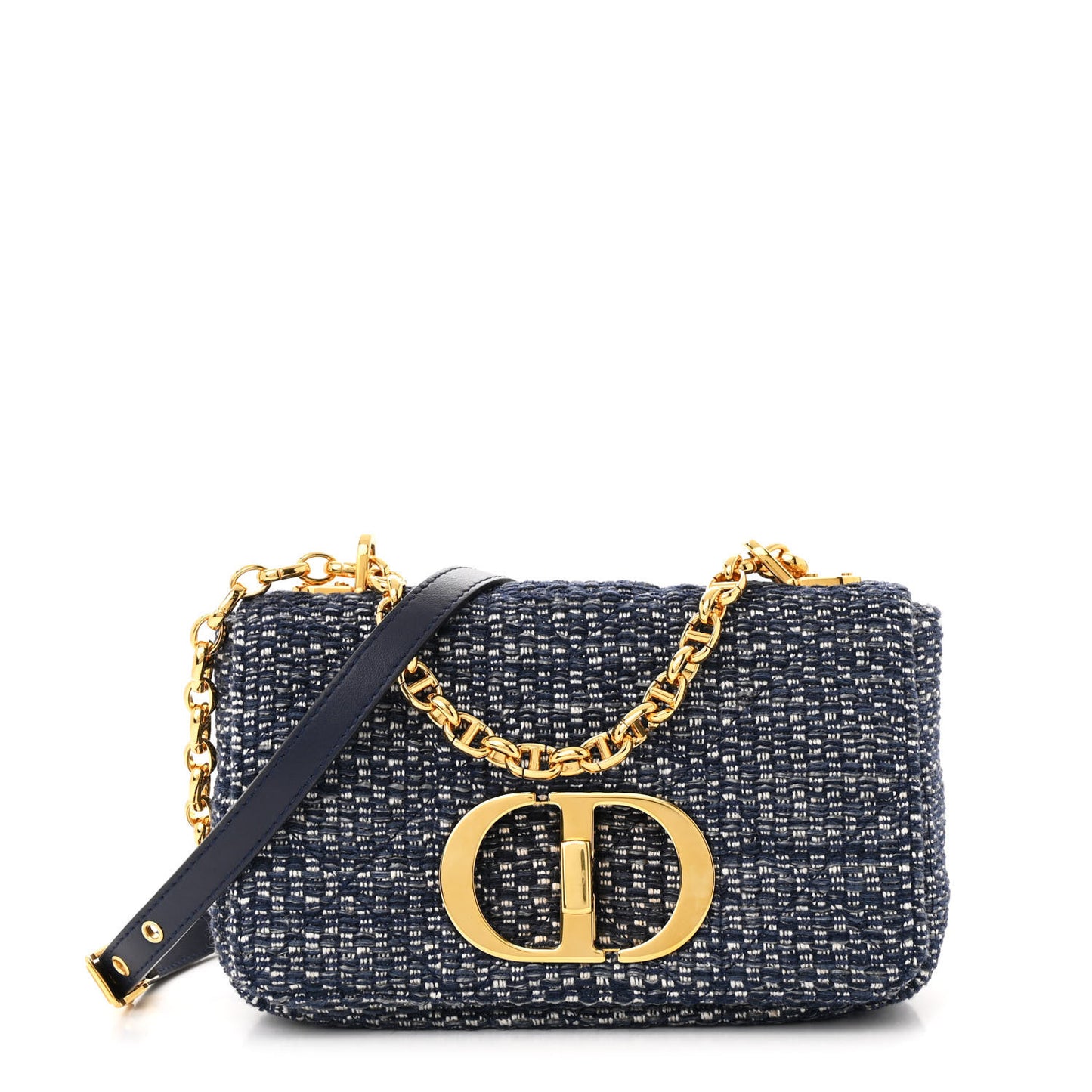 Tweed Cannage Small Caro Bag Dark Blue