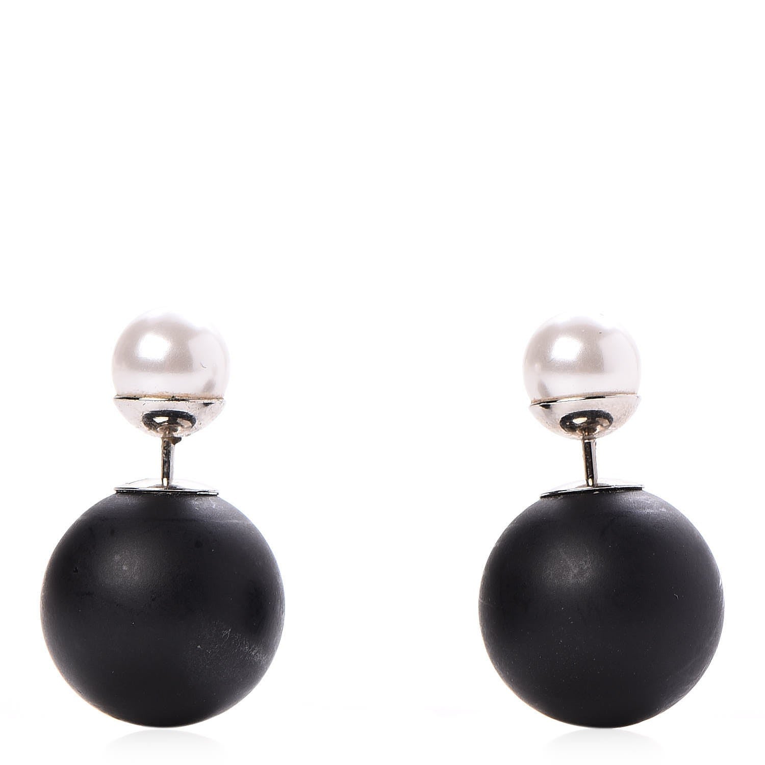 Christian Dior Mise En Dior Tribal Earrings Matte Black Pearl 1 of 3