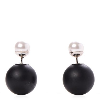Christian Dior Mise En Dior Tribal Earrings Matte Black Pearl 1 of 3