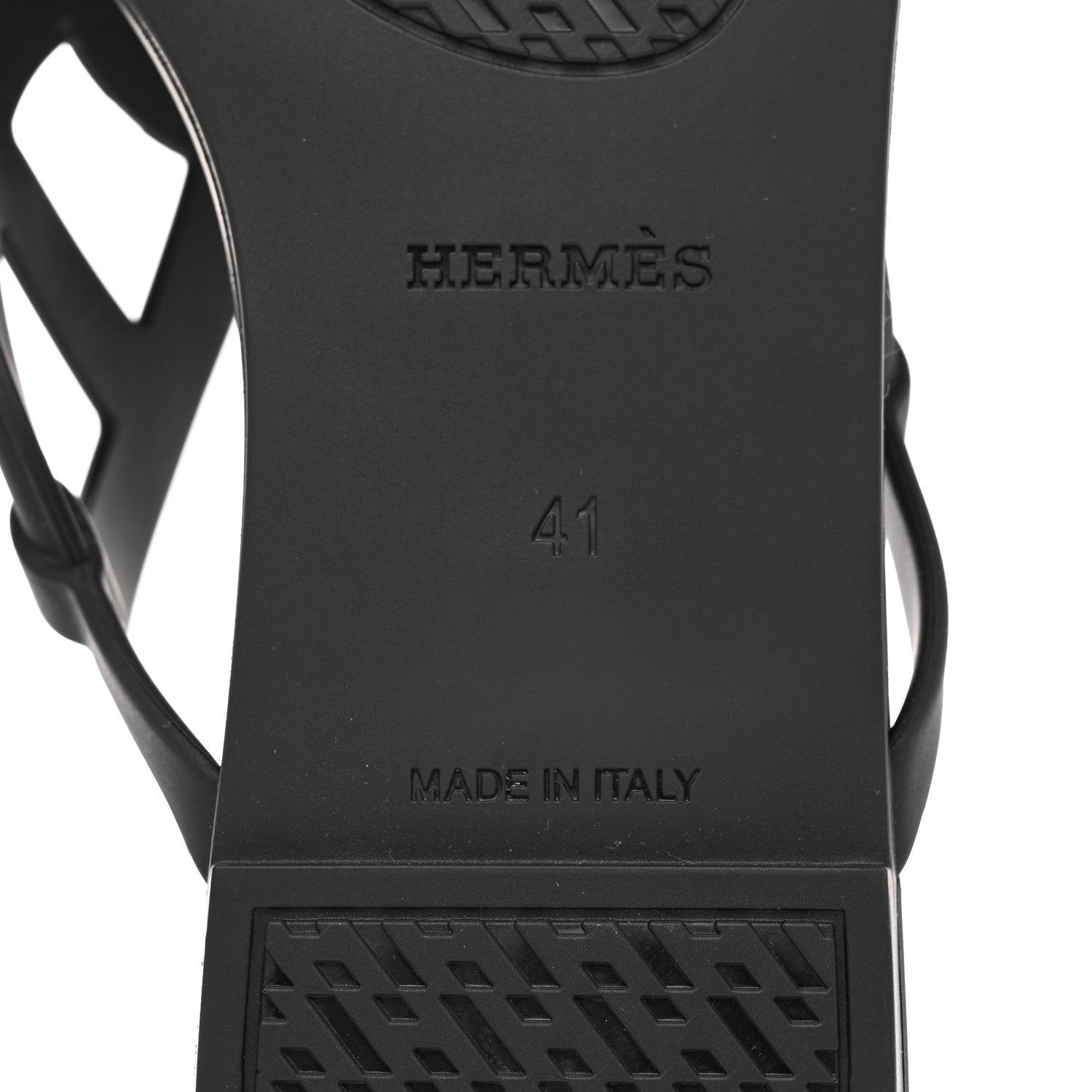 Hermes Rubber Womens Egerie Sandals 41 Black 8 of 9