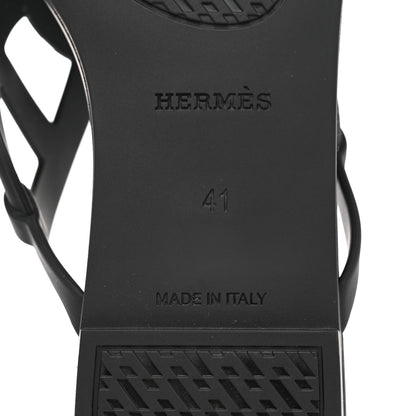 Hermes Rubber Womens Egerie Sandals 41 Black 8 of 9