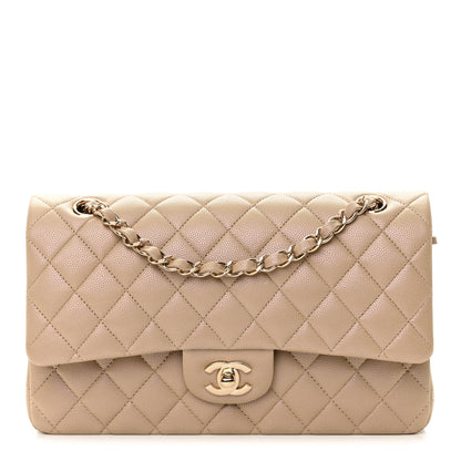 Chanel Iridescent Caviar Quilted Medium Double Flap Dark Beige 1 of 11