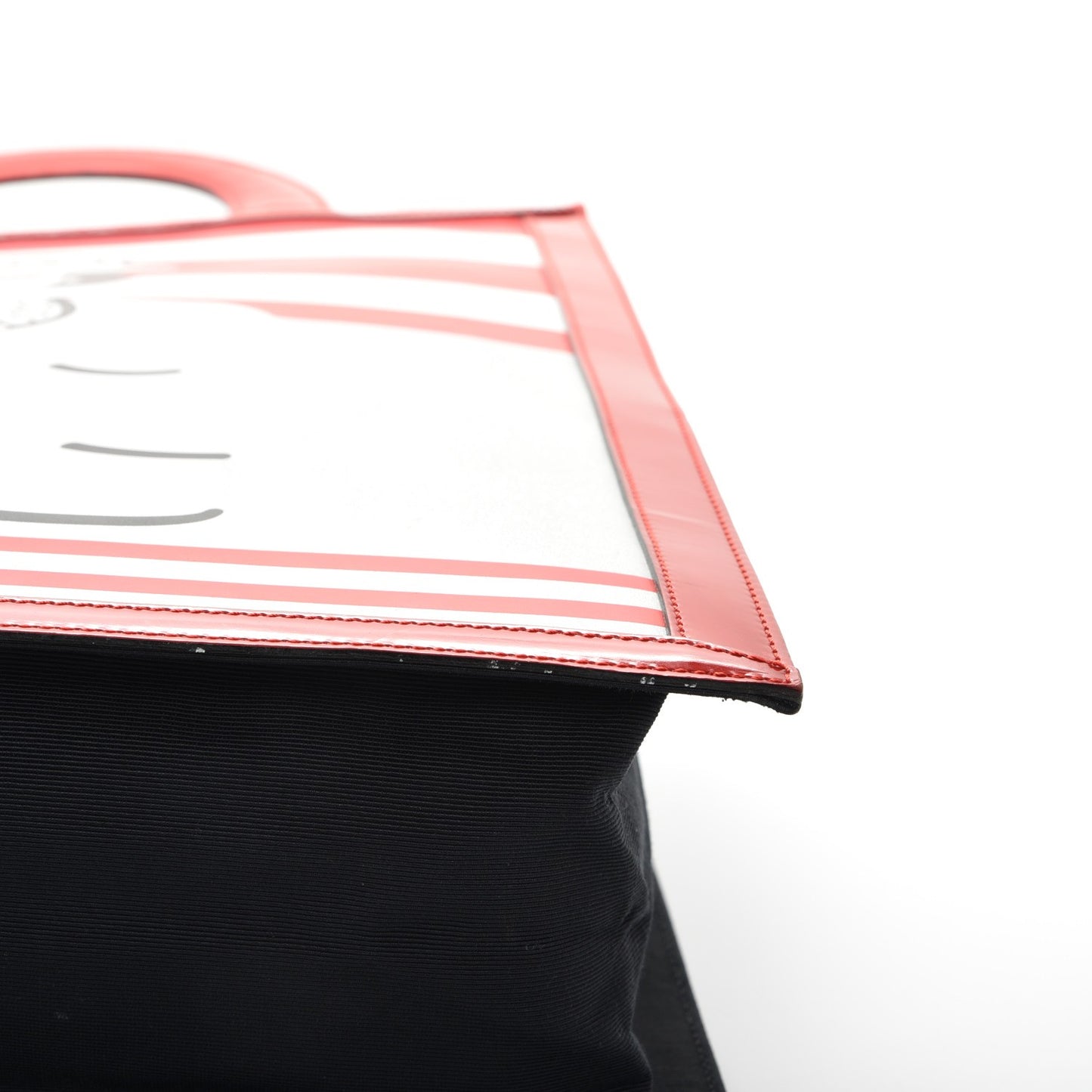 Patent Printed Shopping Tote Red
