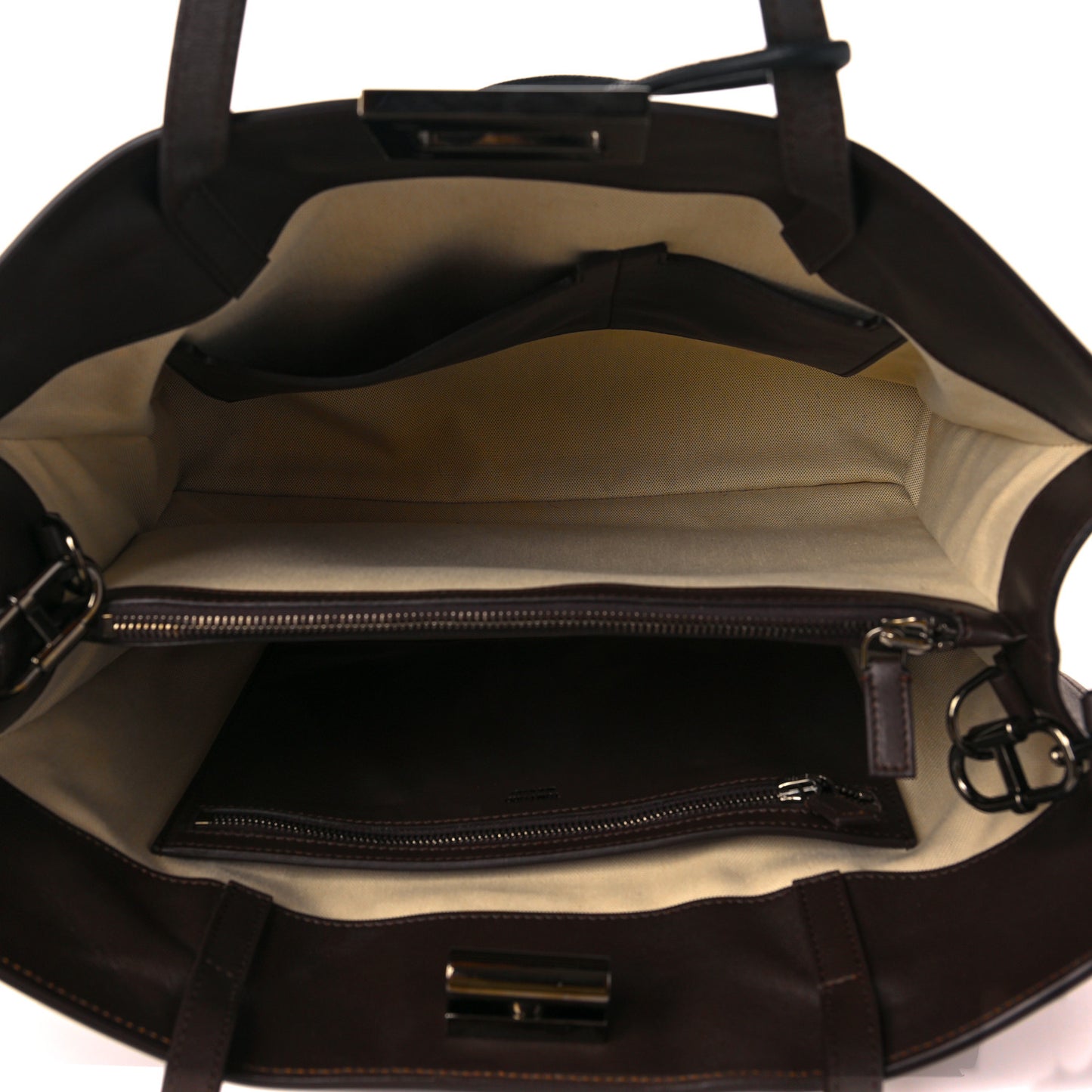 Calfskin Natalia Tote Dark Brown