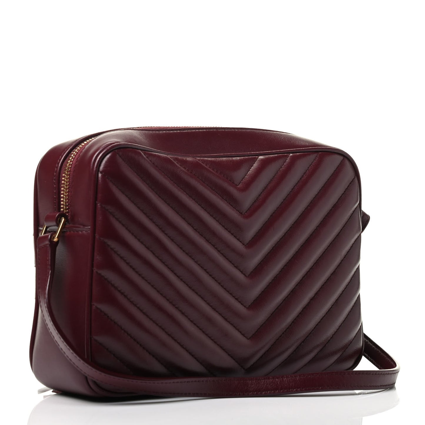 Calfskin Matelasse Monogram Lou Camera Bag Dark Legion Red