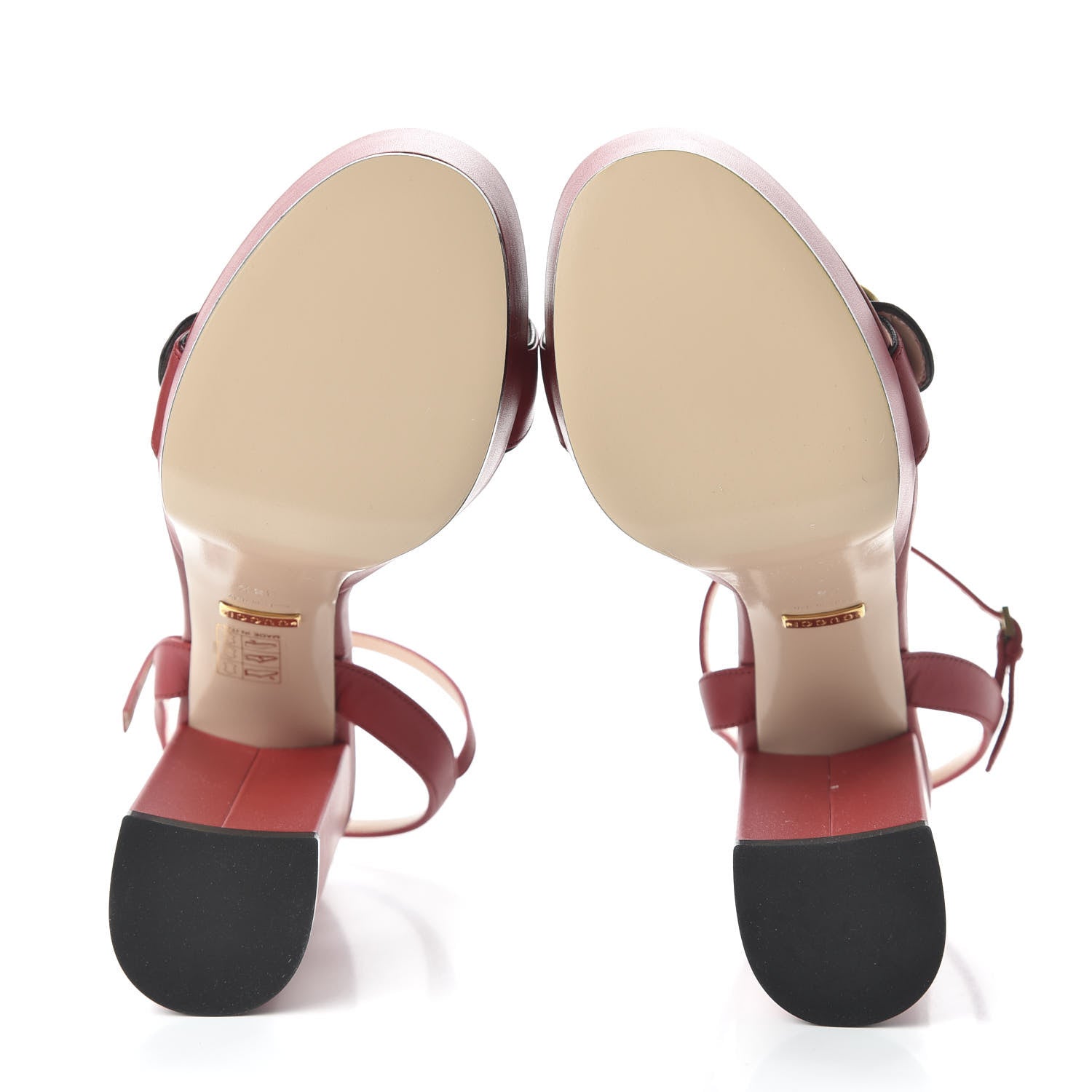 Gucci Calfskin GG Marmont Ankle Wrap 30/115mm Platform Sandals 38.5 Hibiscus Red 5 of 8