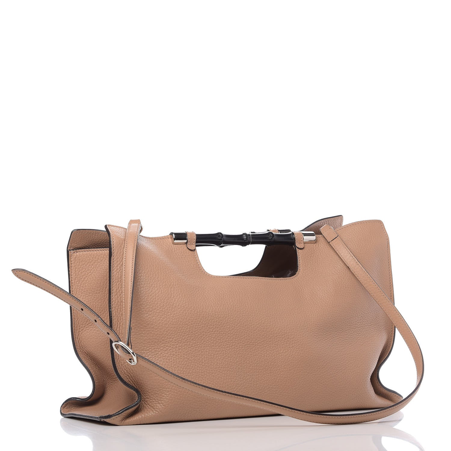 Gucci Calfskin Medium Bamboo Daily Shopper Camelia 3 of 10