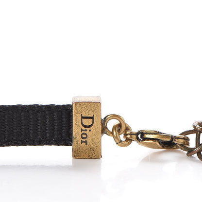 Christian Dior Grosgrain Ribbon Dior Logo Choker Necklace Black 4 of 8