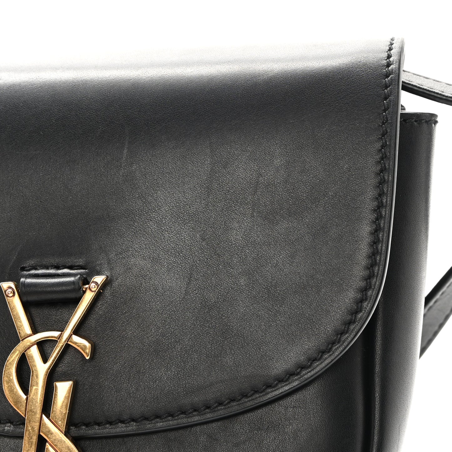 Smooth Calfskin Classic Monogram Small Kaia Satchel Black