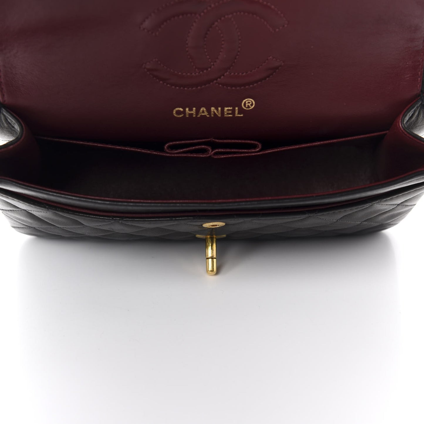 Lambskin Quilted Small Double Flap Black