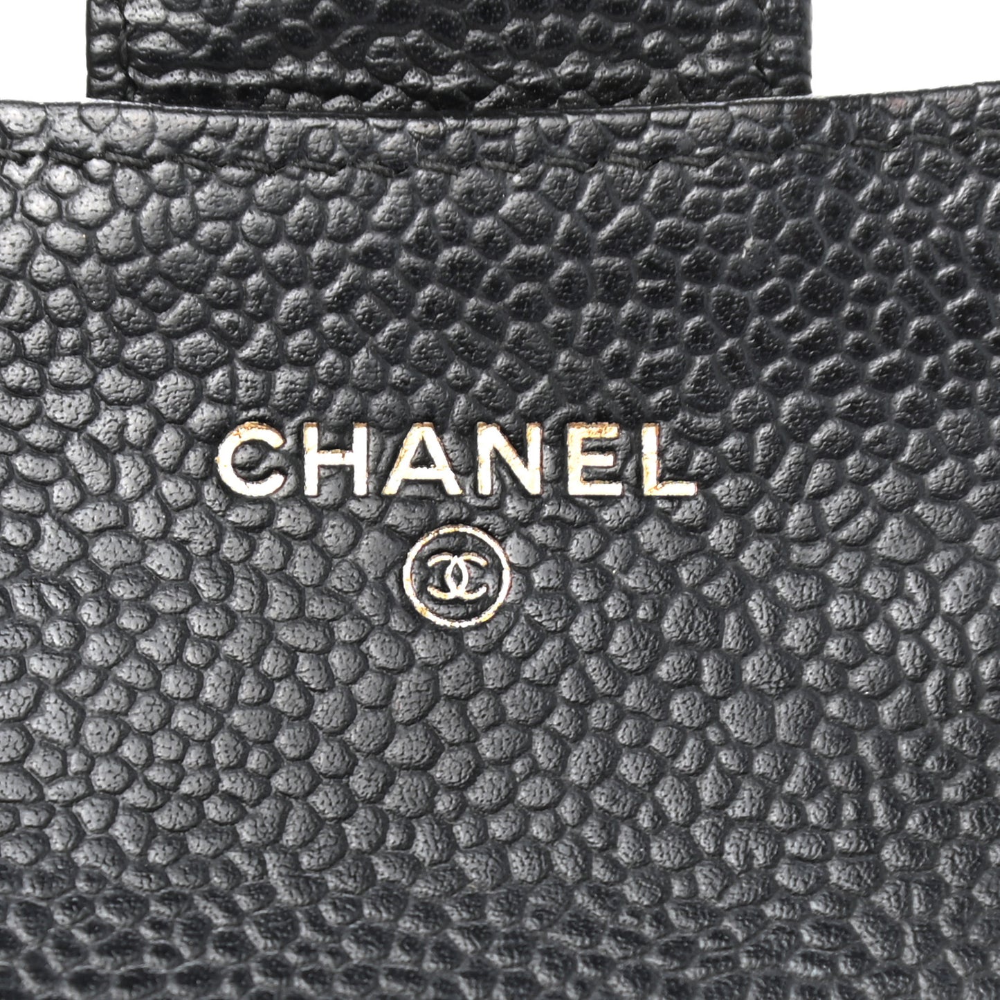 Caviar Quilted Flap Card Holder Wallet Black