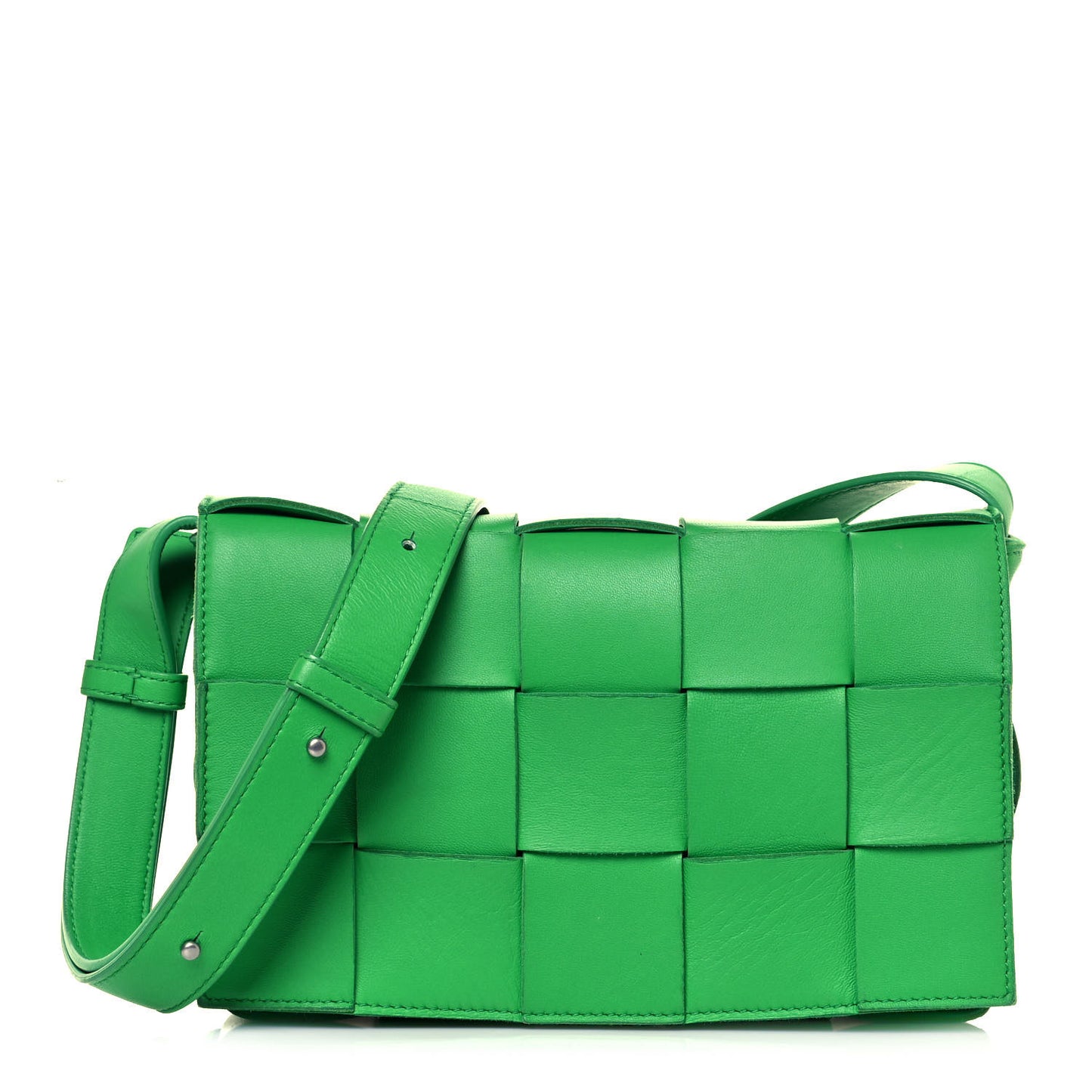 Lambskin Maxi Intrecciato Cassette Crossbody Bag Grass