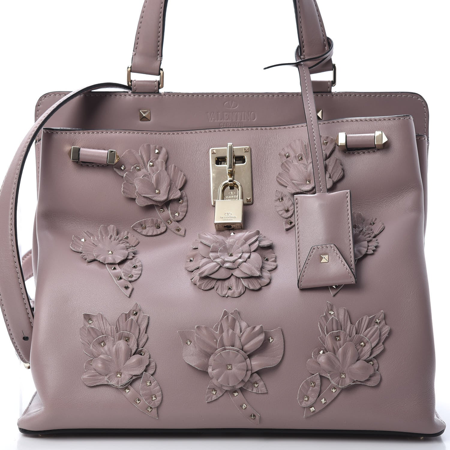 Valentino Garavani Vitello Floral Embroidered Medium Joylock Satchel Lipstick 7 of 12