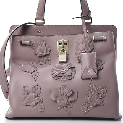 Valentino Garavani Vitello Floral Embroidered Medium Joylock Satchel Lipstick 7 of 12