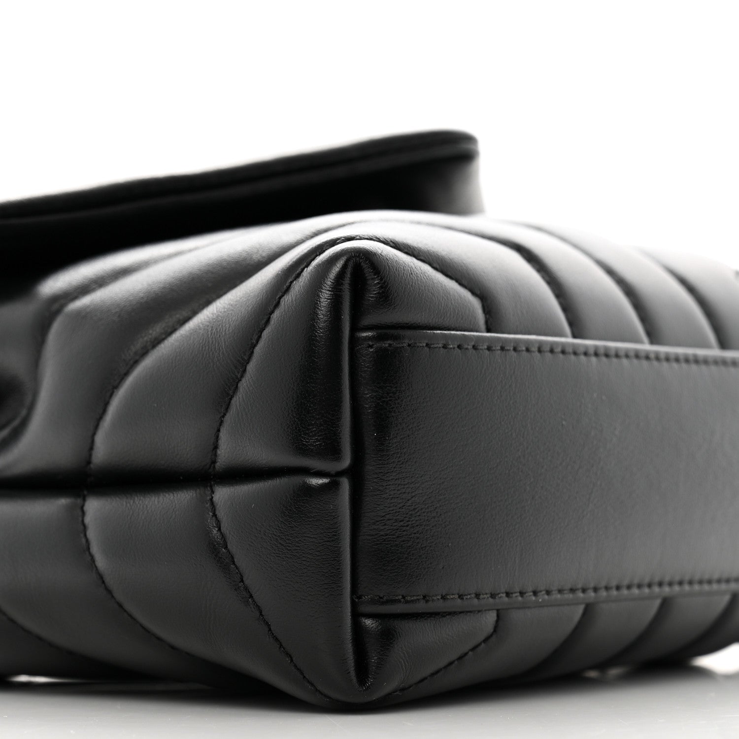 Saint Laurent Calfskin Y Quilted Monogram Monochrome Toy Loulou Crossbody Bag Black 9 of 15