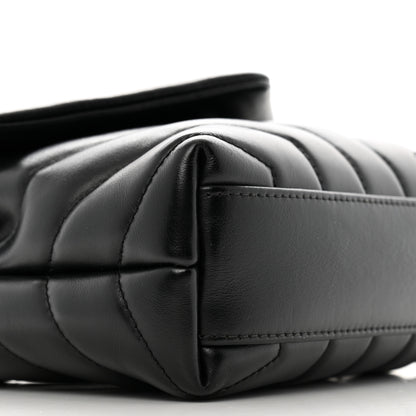 Saint Laurent Calfskin Y Quilted Monogram Monochrome Toy Loulou Crossbody Bag Black 9 of 15