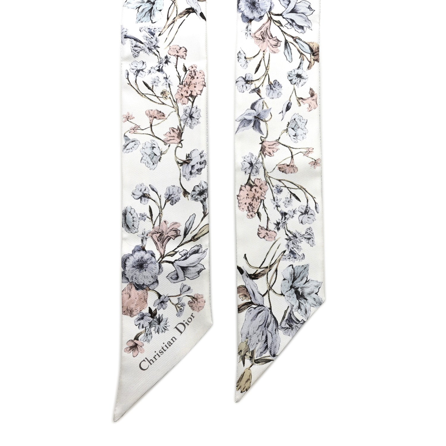 Christian Dior Silk Twill D-Millefiori Mitzah Scarf Blue Multicolor 2 of 4