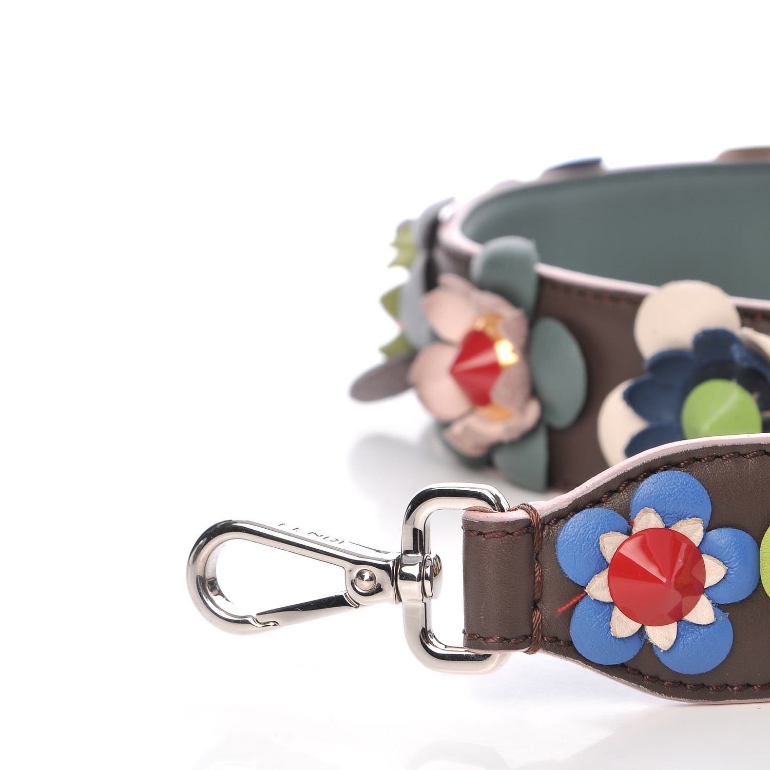 Fendi Vitello Dolce Flowerland Studded Strap You Moresco Malachite 3 of 4