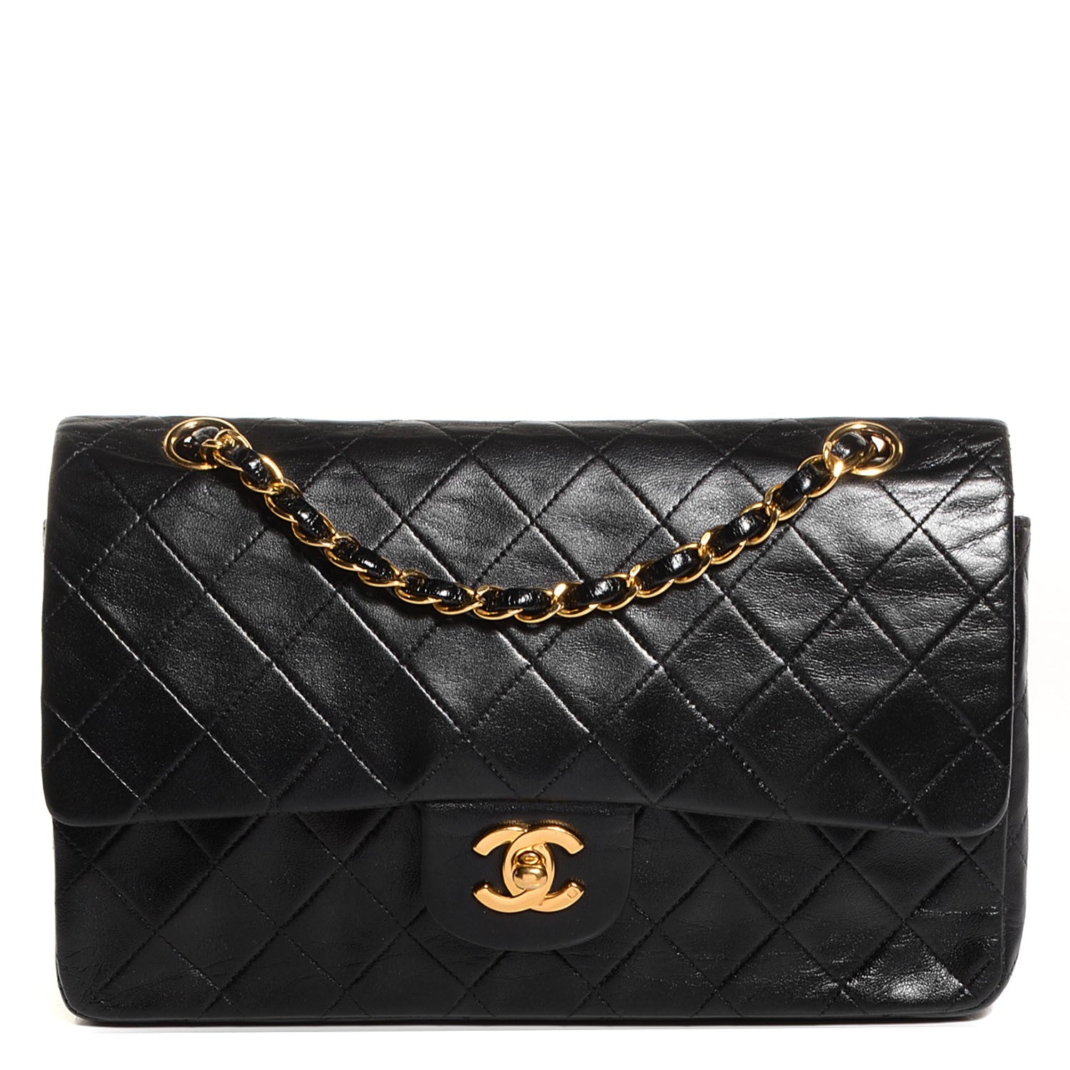 Chanel Lambskin Quilted Medium Double Flap Black 1 of 8