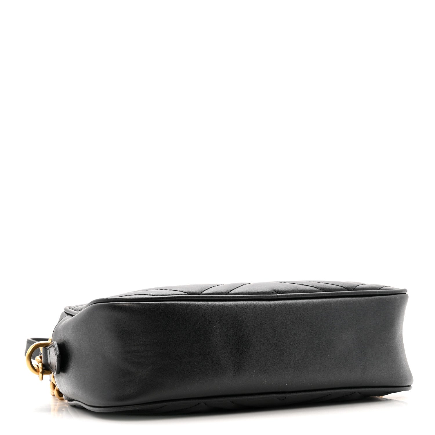 Gucci Calfskin Matelasse Small GG Marmont Chain Shoulder Bag Black 4 of 12
