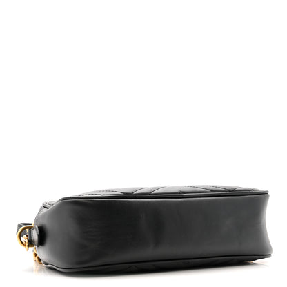 Gucci Calfskin Matelasse Small GG Marmont Chain Shoulder Bag Black 4 of 12