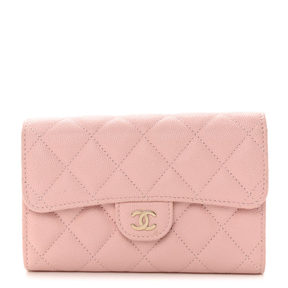 Chanel Caviar Quilted Medium Flap Wallet Light Pink 1 of 9