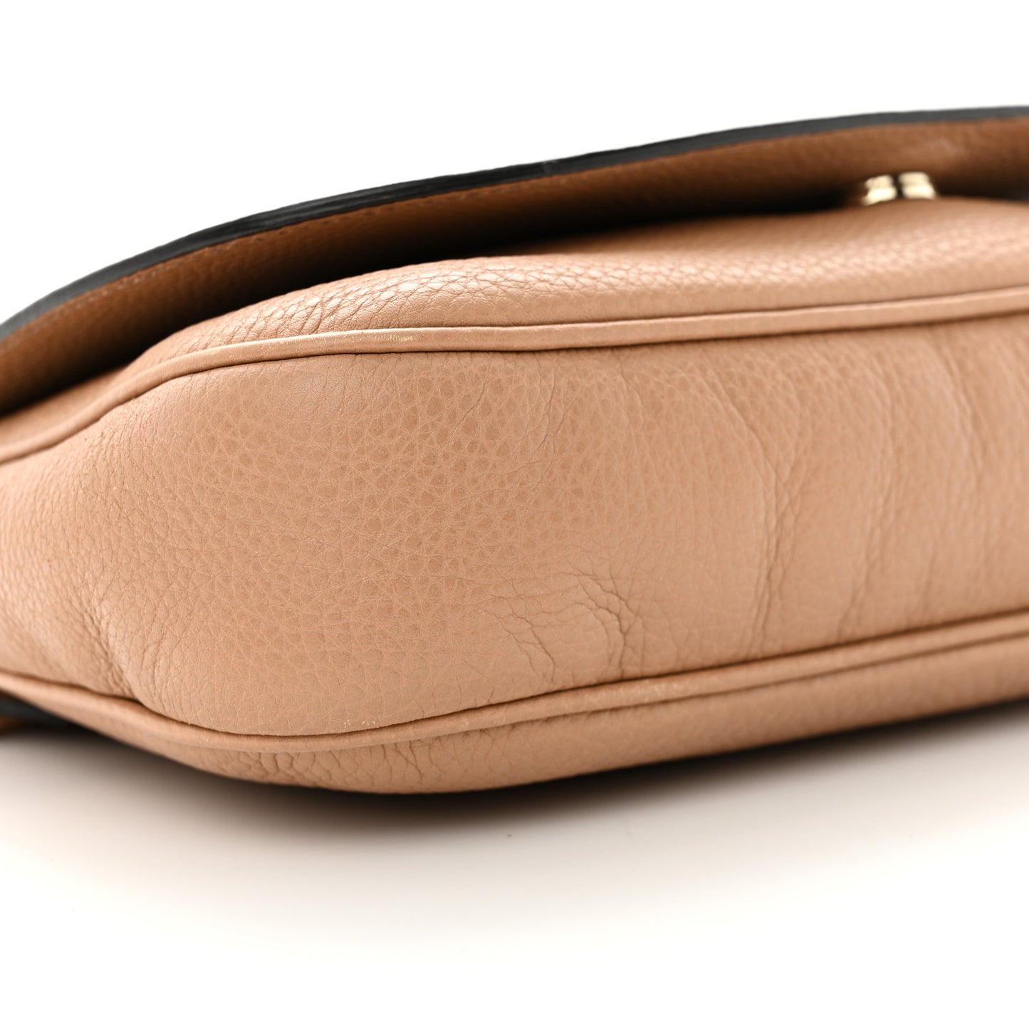 Pebbled Calfskin Medium Soho Flap Crossbody Camelia