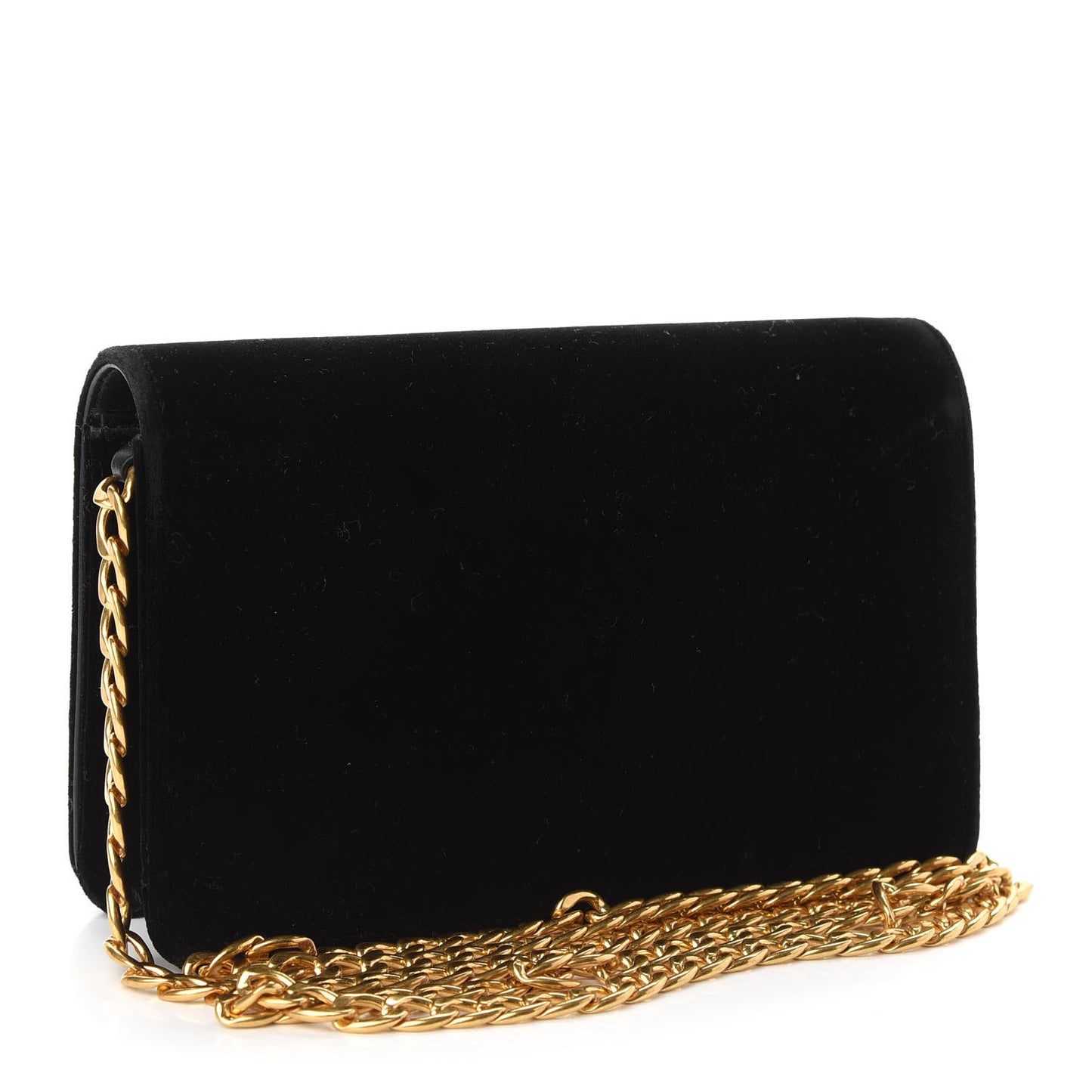 Velluto Chain Shoulder Bag Black