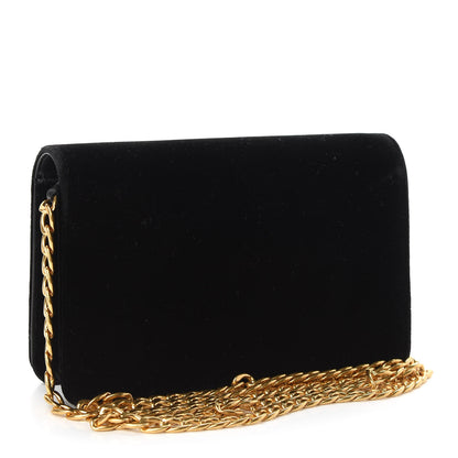 Prada Velluto Chain Shoulder Bag Black 3 of 9