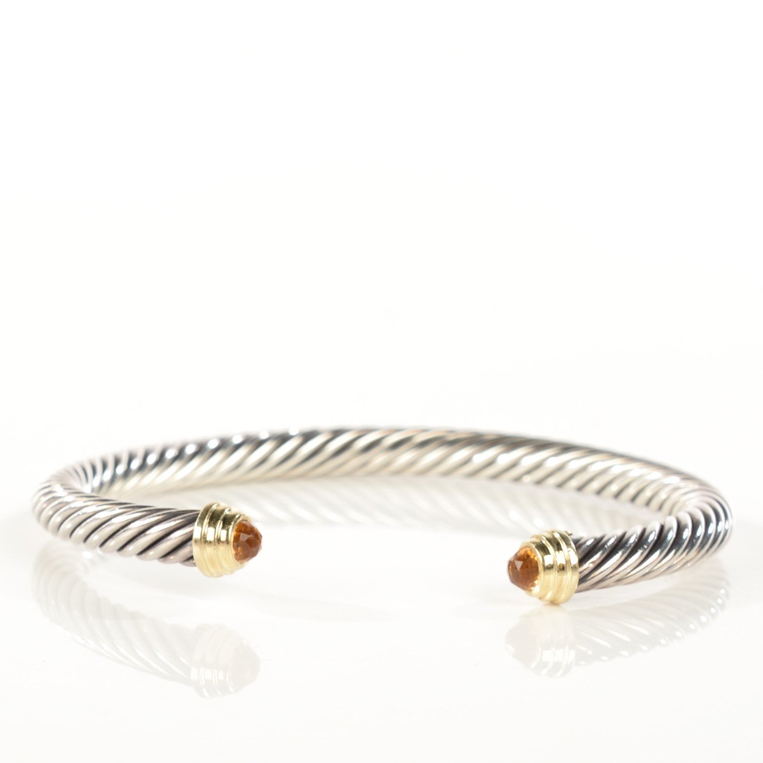 David Yurman Sterling Silver 14K Yellow Gold Citrine 5mm Cable Classics Petite Color Bracelet 6 of 6