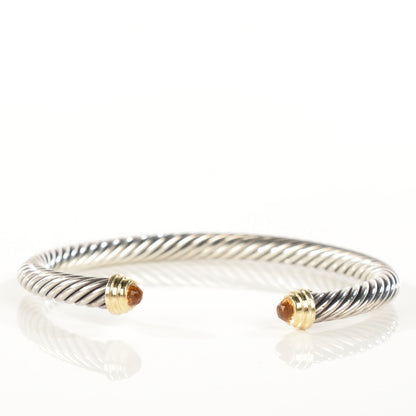 David Yurman Sterling Silver 14K Yellow Gold Citrine 5mm Cable Classics Petite Color Bracelet 6 of 6