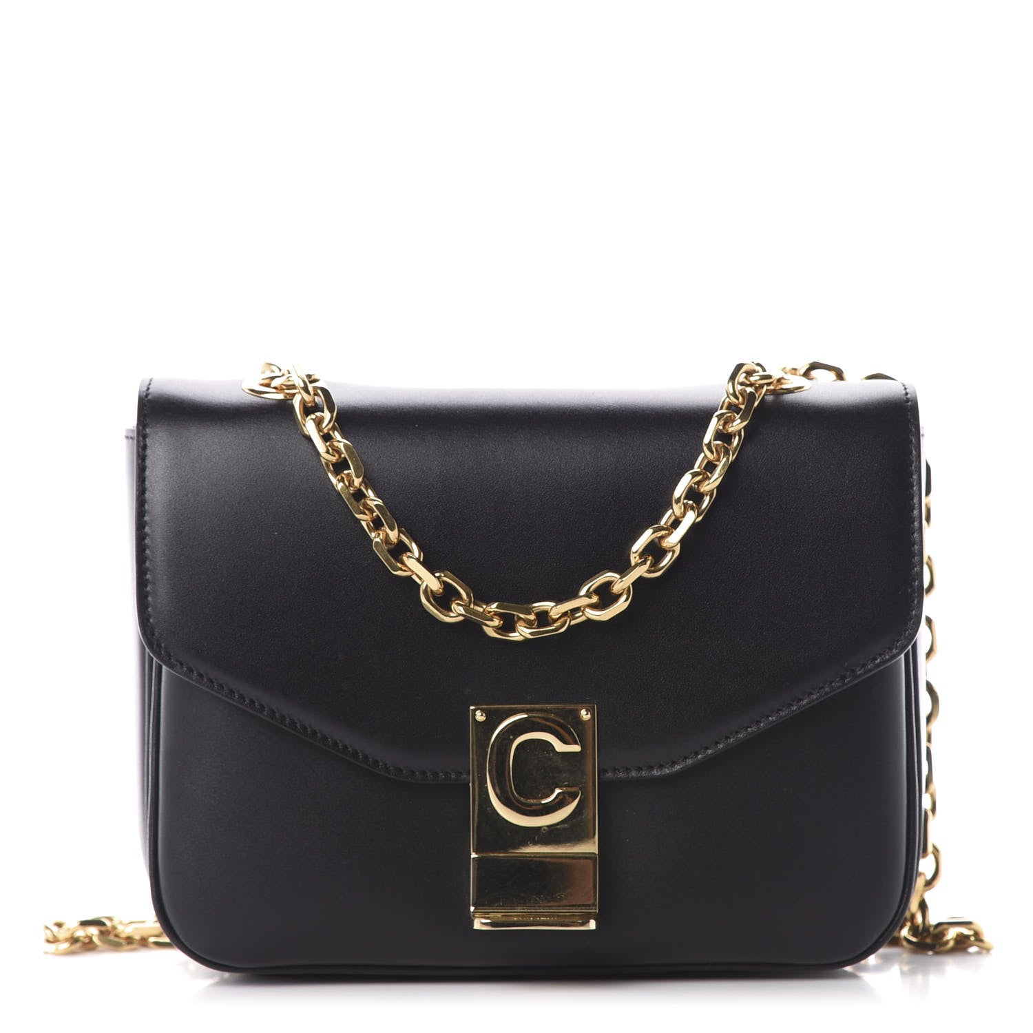 Celine Shiny Calfskin Small C Bag Black 1 of 10