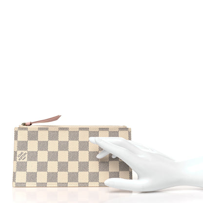 Louis Vuitton Damier Azur Felicie Chain Wallet Zippered Insert Rose Ballerine 2 of 7