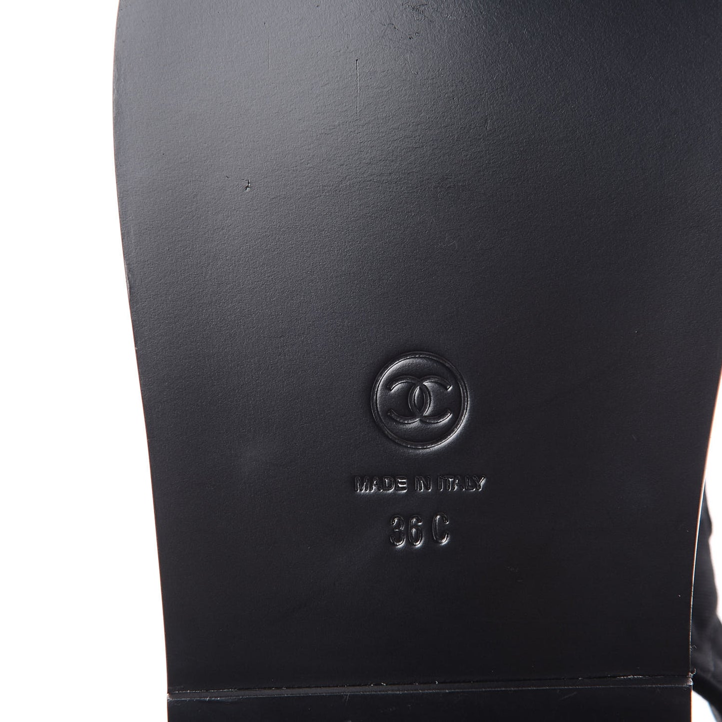 Grosgrain CC Crystal Flat Sandals 36 Black